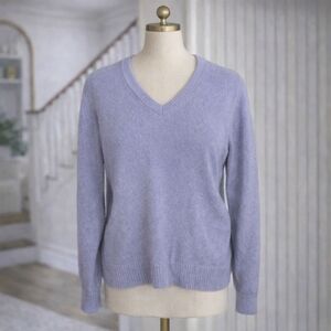 100% Cashmere Saddles Lilac Purple Women's Long Sleeve Sweater Size Medium